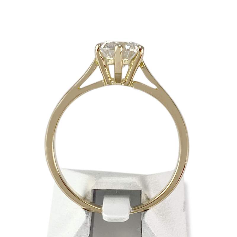 Solitaire d'occasion or 750 jaune diamant - vue 3