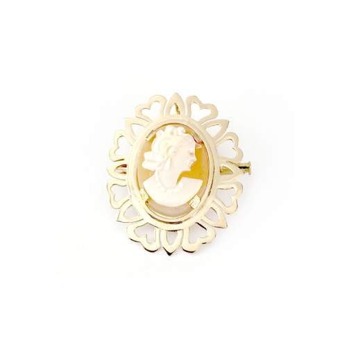 Broche d'occasion or 750 jaune camée