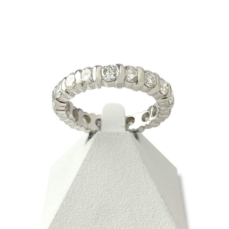 Bague d'occasion or 750 blanc diamants - vue 1