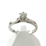 Pre-owned 585 white gold solitaire ring with diamond - view 1