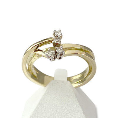 Bague d'occasion or 750 jaune diamants - vue 1