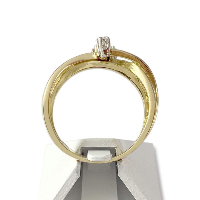 Bague d'occasion or 750 jaune diamants - vue 3