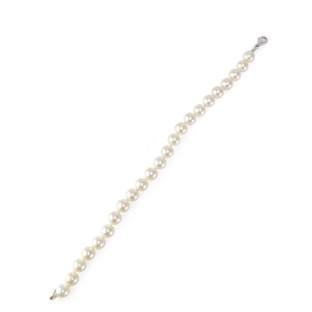 Bracelet d'occasion or 750 blanc perles de culture du japon 18 cm - vue 2