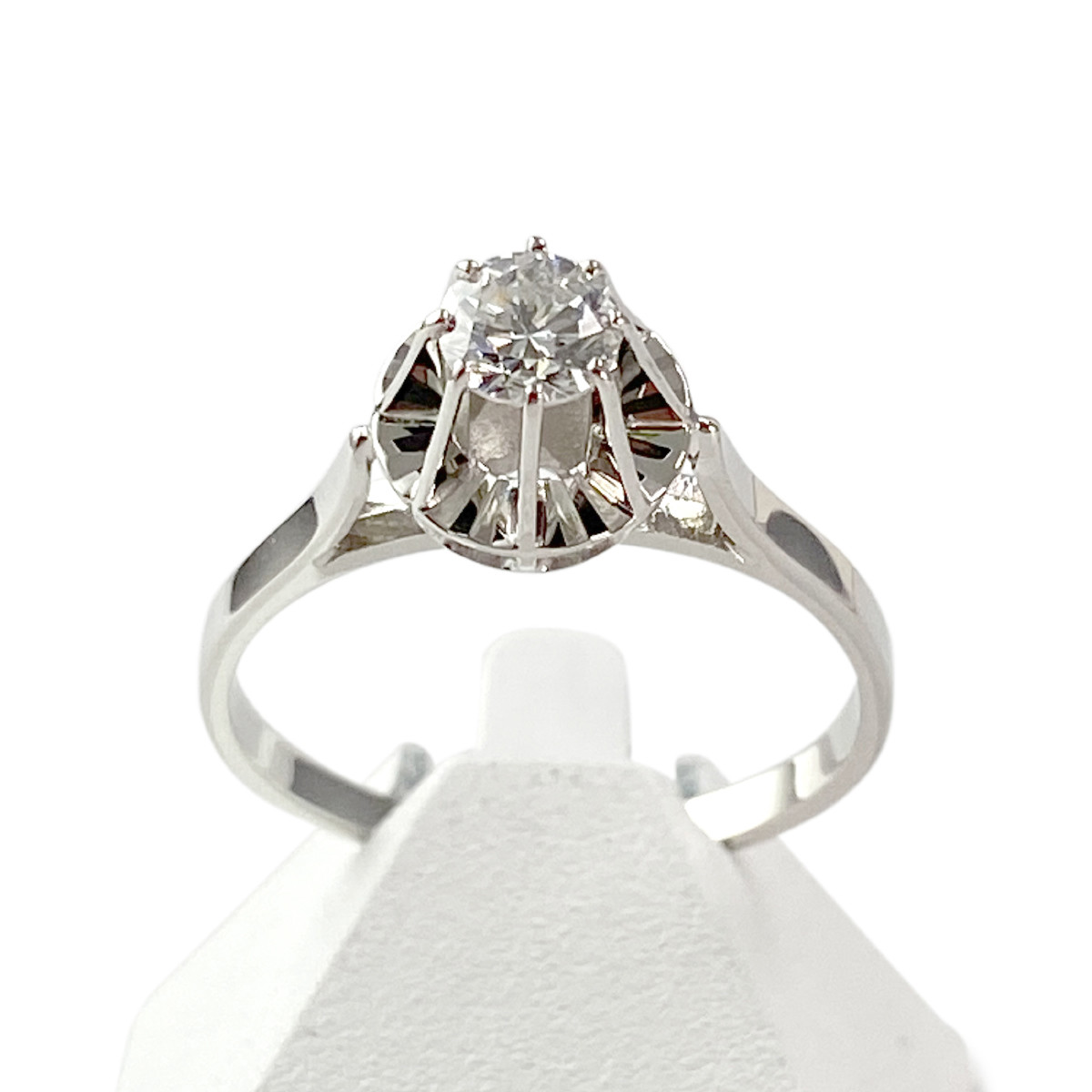 Solitaire d'occasion or 750 blanc diamant