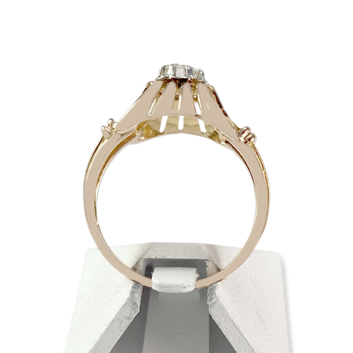 Solitaire d'occasion or 750 2 tons diamant - vue 3