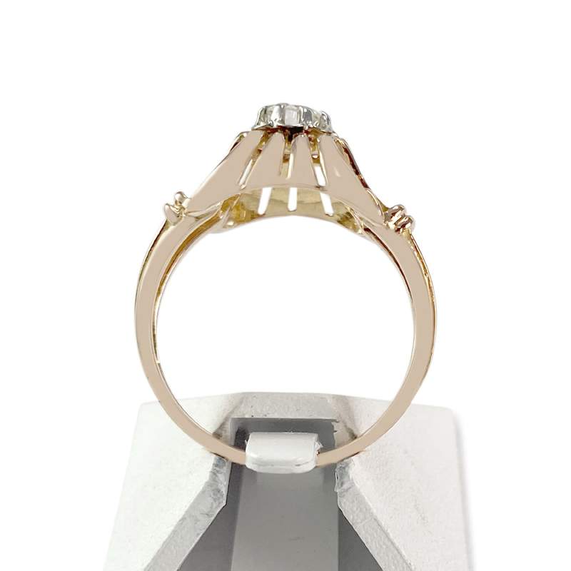 Solitaire d'occasion or 750 2 tons diamant - vue 3