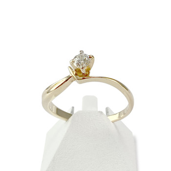 Solitaire d'occasion or 750 jaune diamant