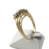 Bague d'occasion or 750 jaune et rhodié diamants saphirs - vue V2
