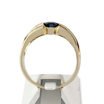 Bague d'occasion or 750 jaune diamants saphir