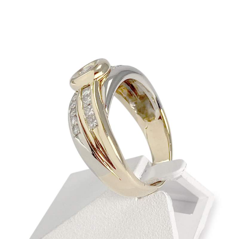 Bague d'occasion 2 ors 750 diamants - vue 2