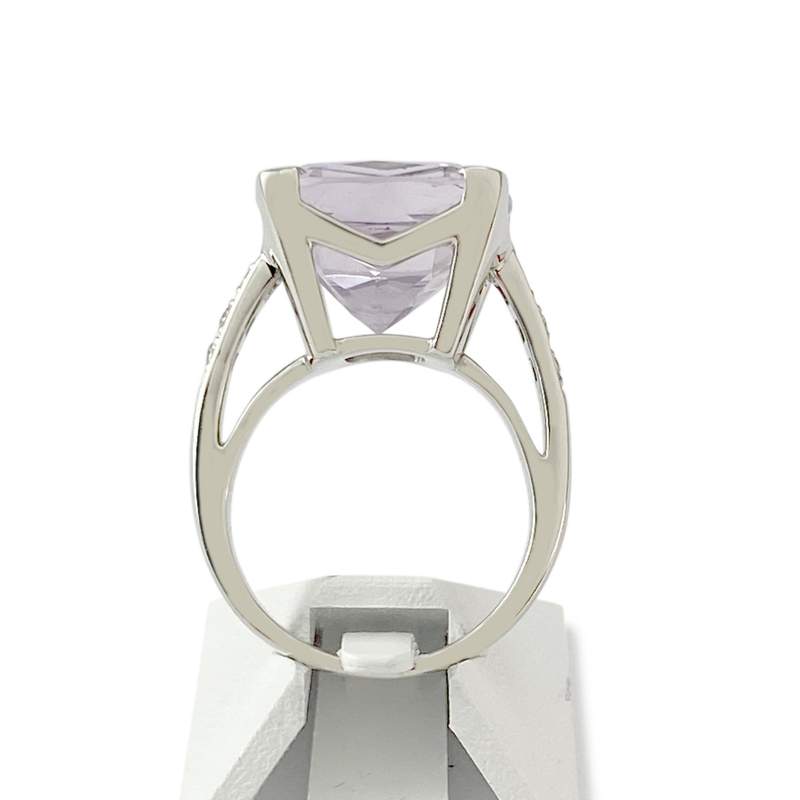 Bague d'occasion or 750 blanc diamants améthyste MAUBOUSSIN - vue 3