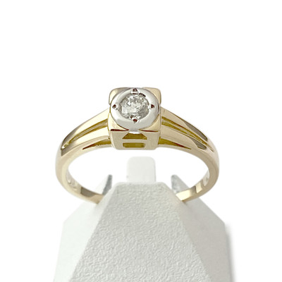 Bague d'occasion 2 ors 750 diamant - vue 1