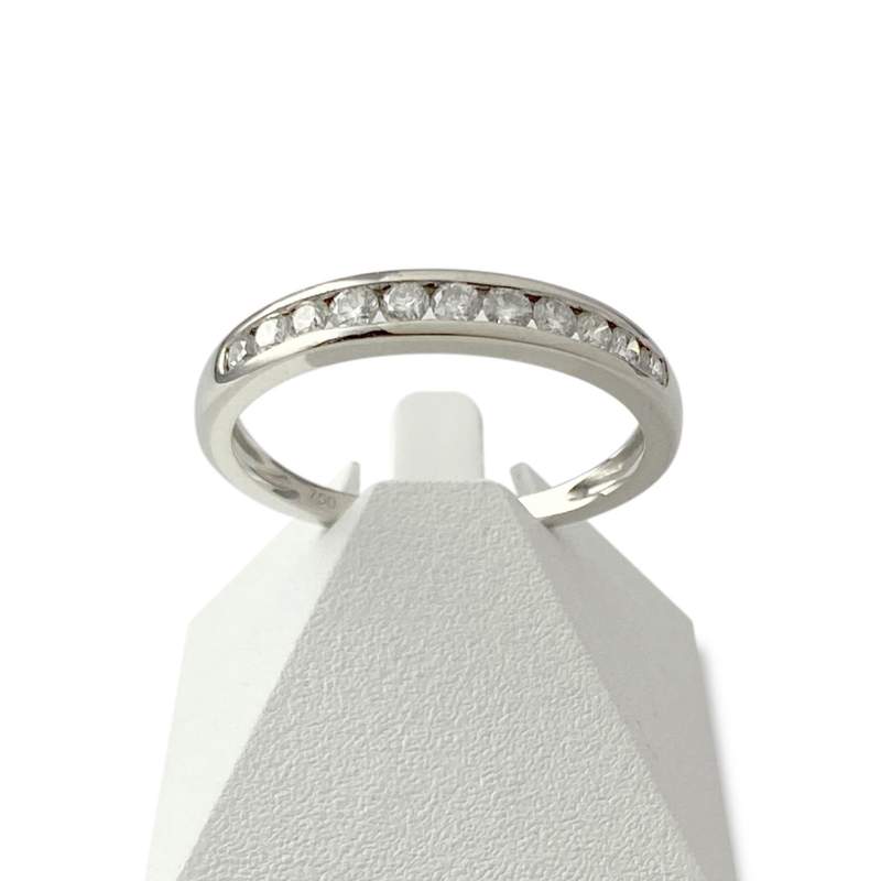 Bague d'occasion or 750 blanc diamants - vue 1