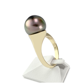 Bague d'occasion or 750 jaune perle de Tahiti