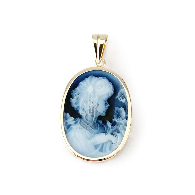 Pendentif camée d'occasion or 750 jaune - vue 1
