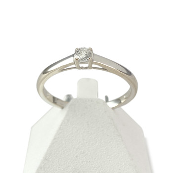 Solitaire d'occasion or 750 blanc diamant
