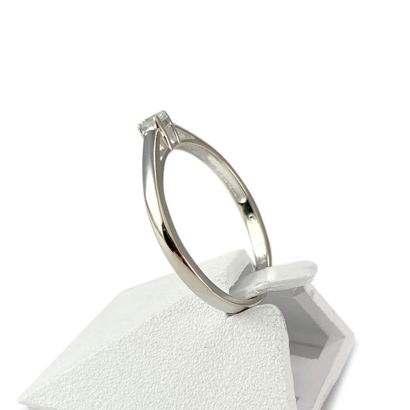 Solitaire d'occasion or 750 blanc diamant - vue 2