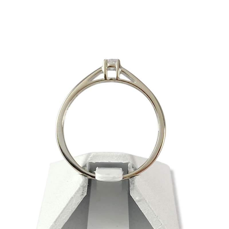 Solitaire d'occasion or 750 blanc diamant - vue 3