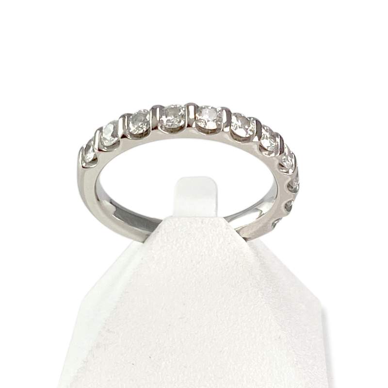 Pre-owned 750 white gold ring with diamonds - view 1