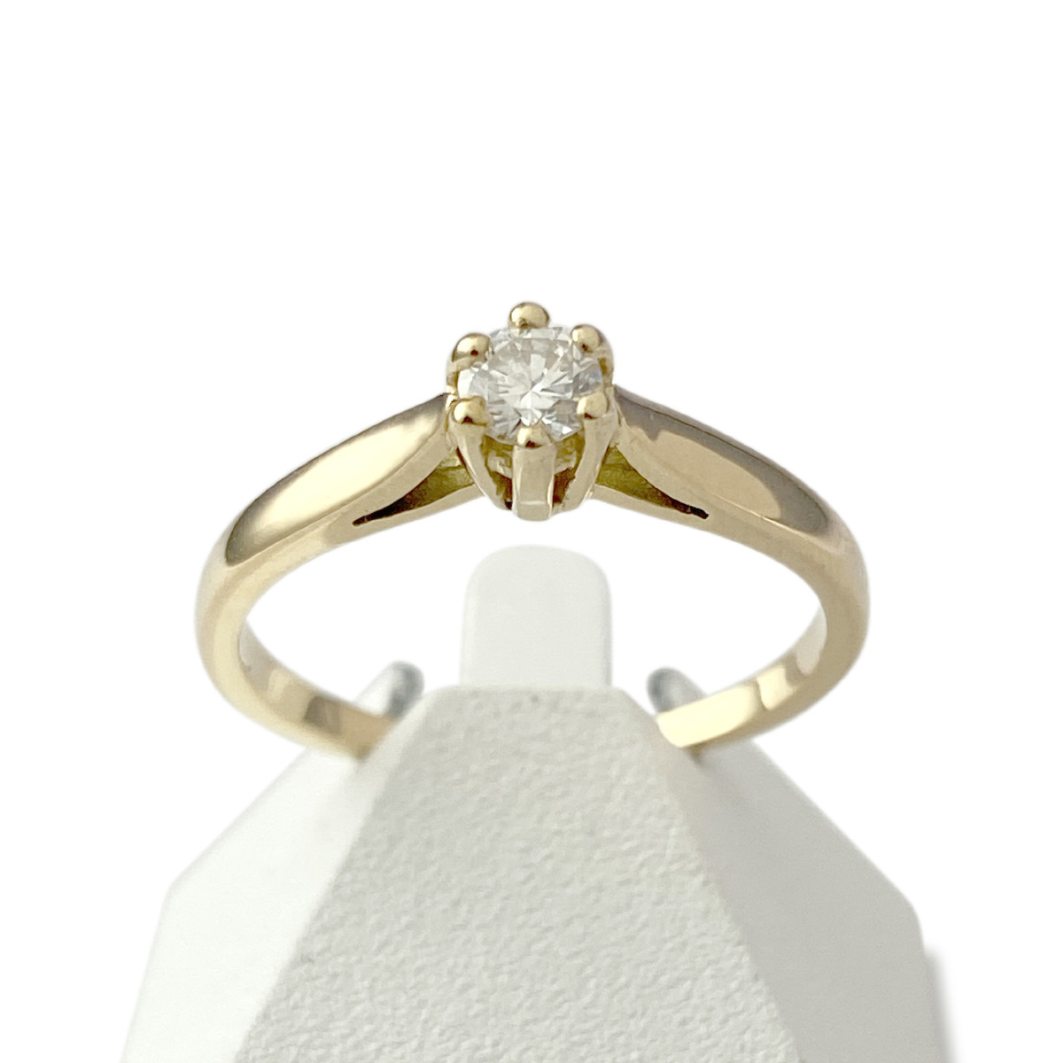 Solitaire d'occasion or 750 jaune diamant