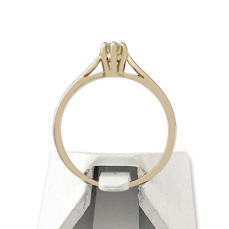 Solitaire d'occasion or 750 jaune diamant - vue 3