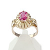 Bague d'occasion or 750 jaune rubis synthétique - vue V1