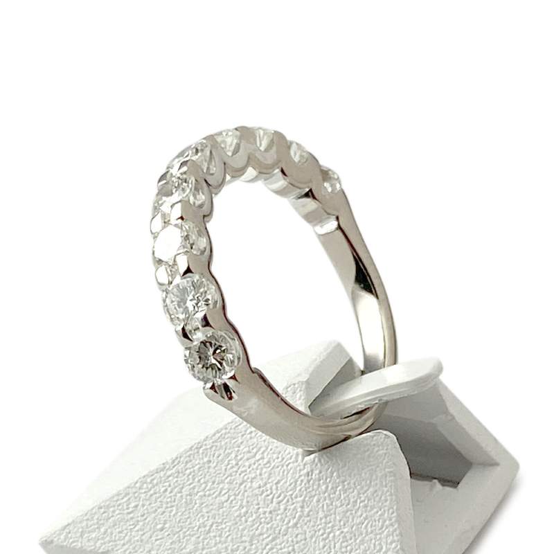 Bague d'occasion or 750 blanc diamants - vue 2