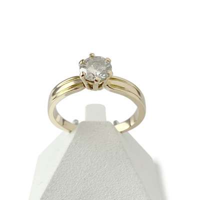 Solitaire d'occasion or 750 jaune diamant - vue 1