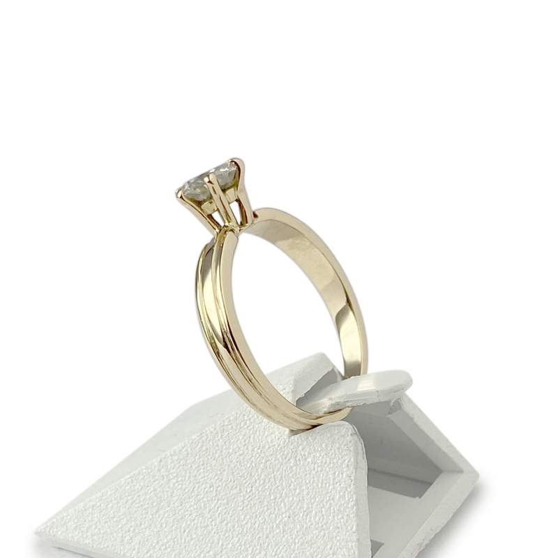 Solitaire d'occasion or 750 jaune diamant - vue 2