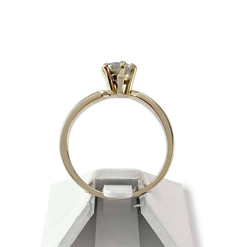 Solitaire d'occasion or 750 jaune diamant - vue 3