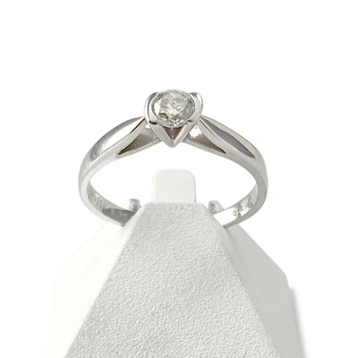 Solitaire d'occasion or 750 blanc diamant séduction - vue 1
