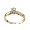 Bague solitaire d'occasion or 750 jaune diamant 0.30 carat - vue V1