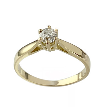 Second-hand solitaire ring in gold 750 yellow diamond 0.30 carat
