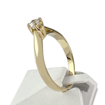 Second-hand solitaire ring in gold 750 yellow diamond 0.30 carat