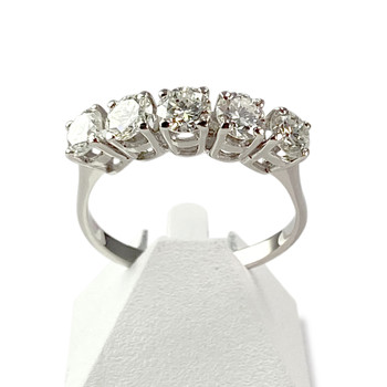 Bague d'occasion or 750 blanc diamants