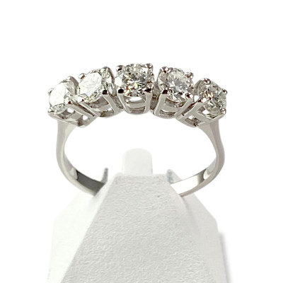 Bague d'occasion or 750 blanc diamants