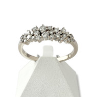 Bague d'occasion or 750 blanc diamants synthétiques