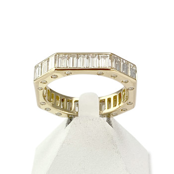 Second-hand gold ring 750 yellow diamonds