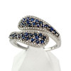 Bague d'occasion Or 750 blanc Saphirs et Diamants - vue V1