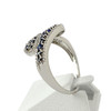 Bague d'occasion Or 750 blanc Saphirs et Diamants - vue V2