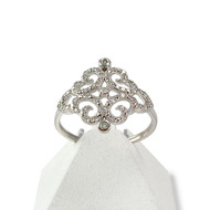 Bague d'occasion or 750 blanc diamants