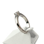 Solitaire d'occasion or 750 blanc diamant - vue 2
