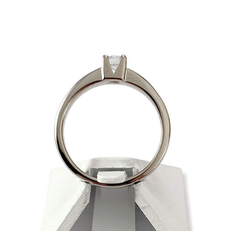 Solitaire d'occasion or 750 blanc diamant - vue 3