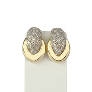 Boucles d'oreilles d'occasion or 750 jaune et rhodié diamants