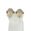 Boucles d'oreilles d'occasion or 750 jaune et rhodié diamants - vue V3
