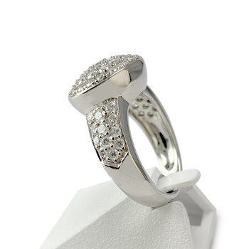 Bague d'occasion or 750 blanc diamants