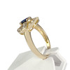 Bague d'occasion or 750 jaune diamants saphir - vue V2