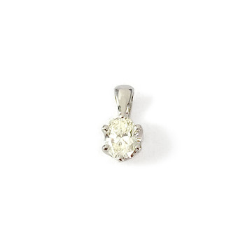 Pendentif d'occasion or 750 blanc diamant 0.30 carat