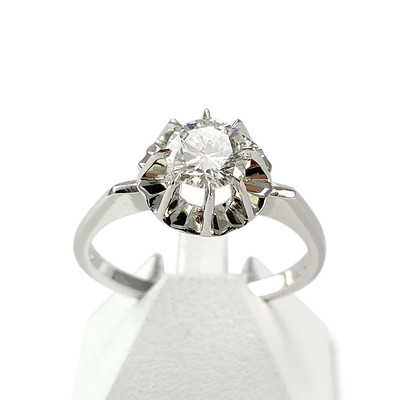 Bague d'occasion or 750 blanc diamant