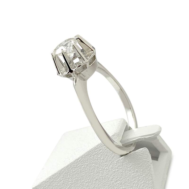 Tweedehands gouden 750 witte diamanten ring - bekijk 2